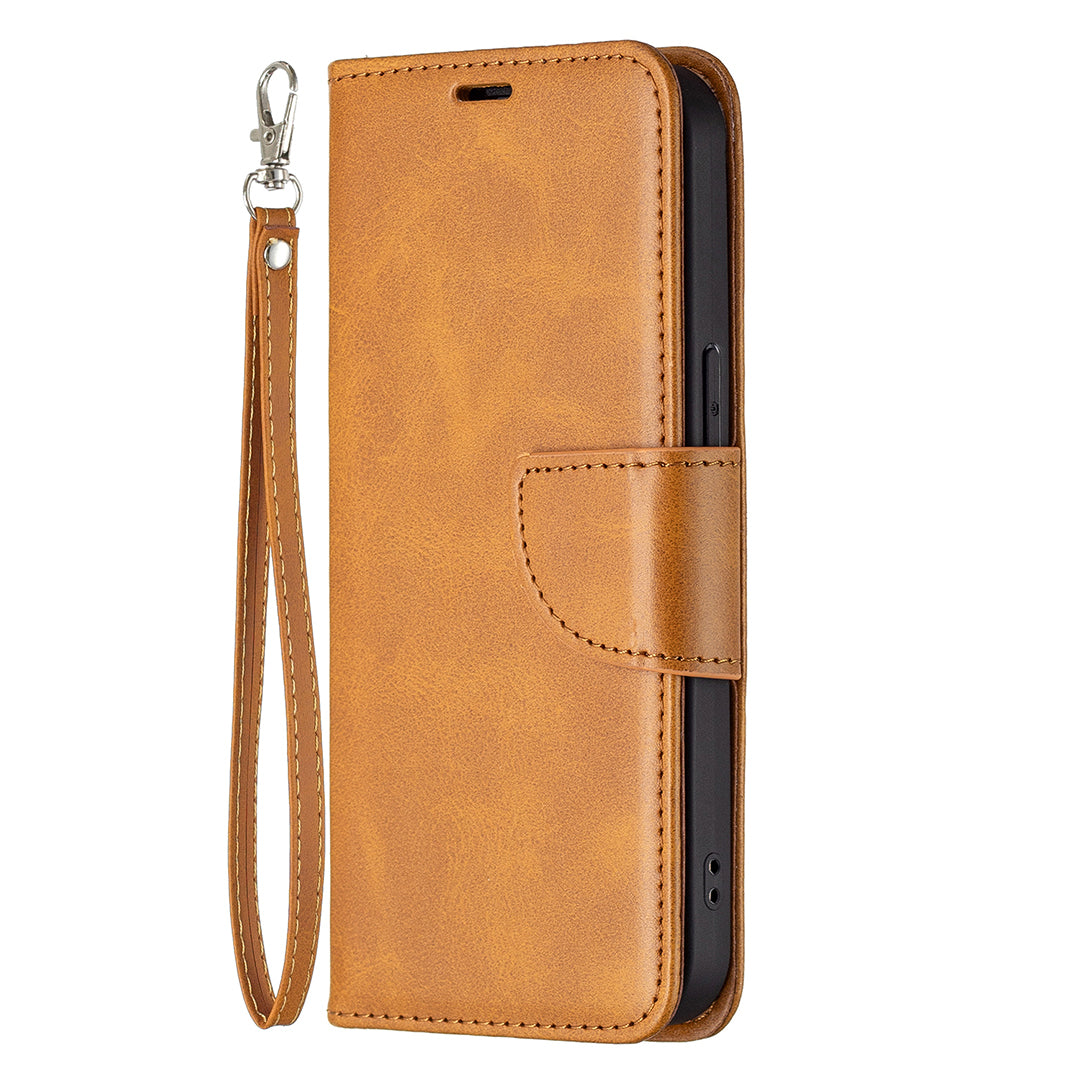 Solid Color PU Leather Wallet Cell Phone Case Shell with Stand for iPhone 13 Pro