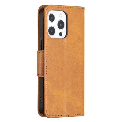 Solid Color PU Leather Wallet Cell Phone Case Shell with Stand for iPhone 13 Pro