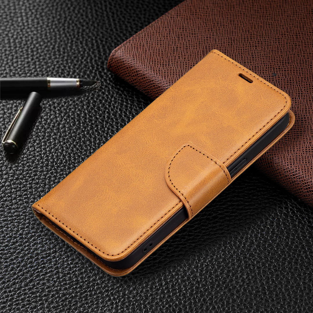 Solid Color PU Leather Wallet Cell Phone Case Shell with Stand for iPhone 13 Pro