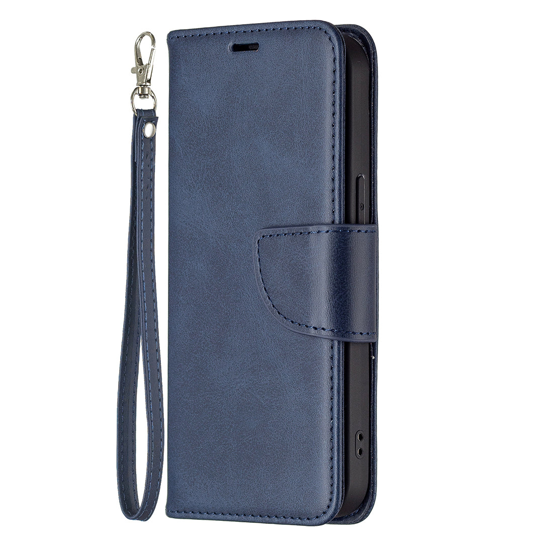 Solid Color PU Leather Wallet Cell Phone Case Shell with Stand for iPhone 13 Pro
