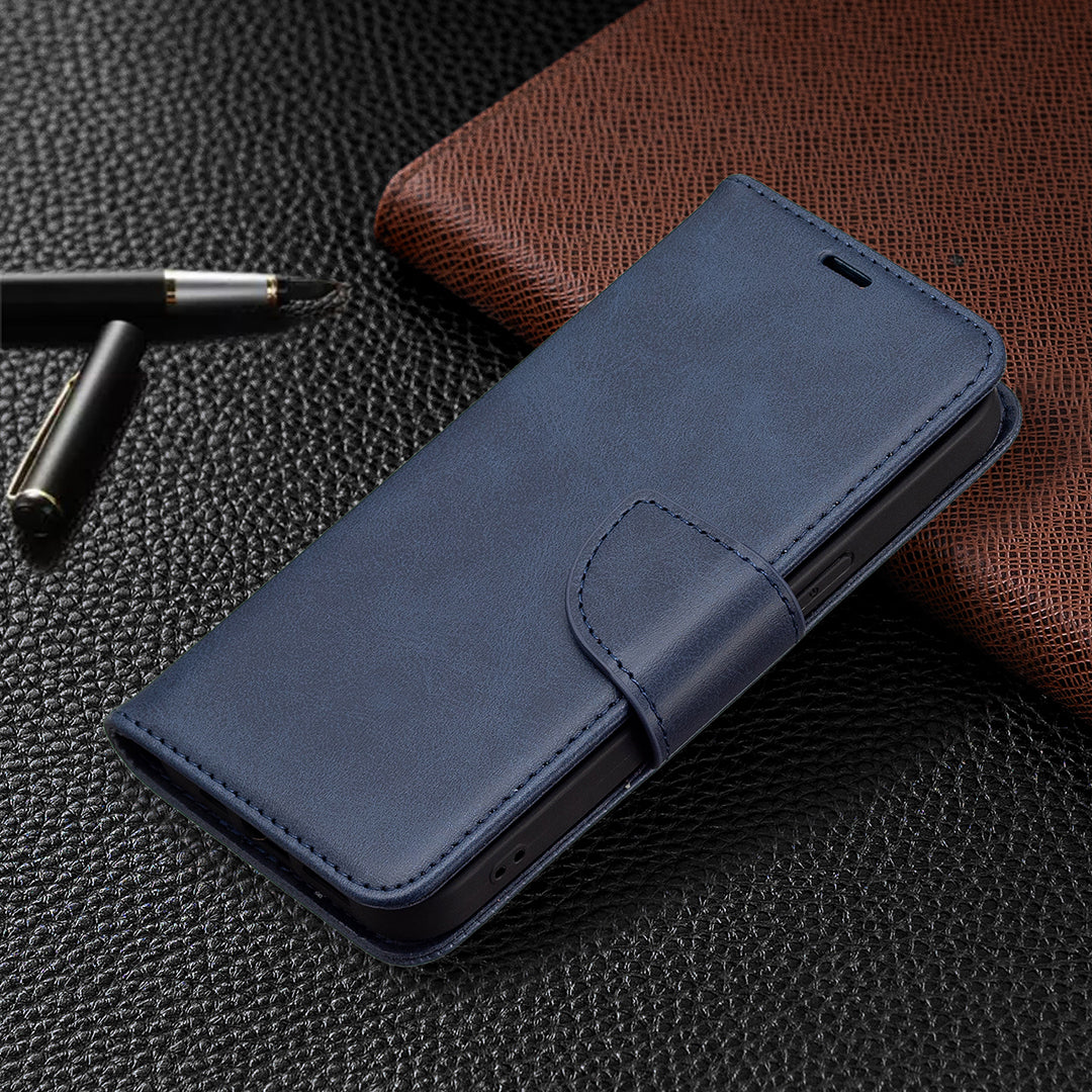 Solid Color PU Leather Wallet Cell Phone Case Shell with Stand for iPhone 13 Pro