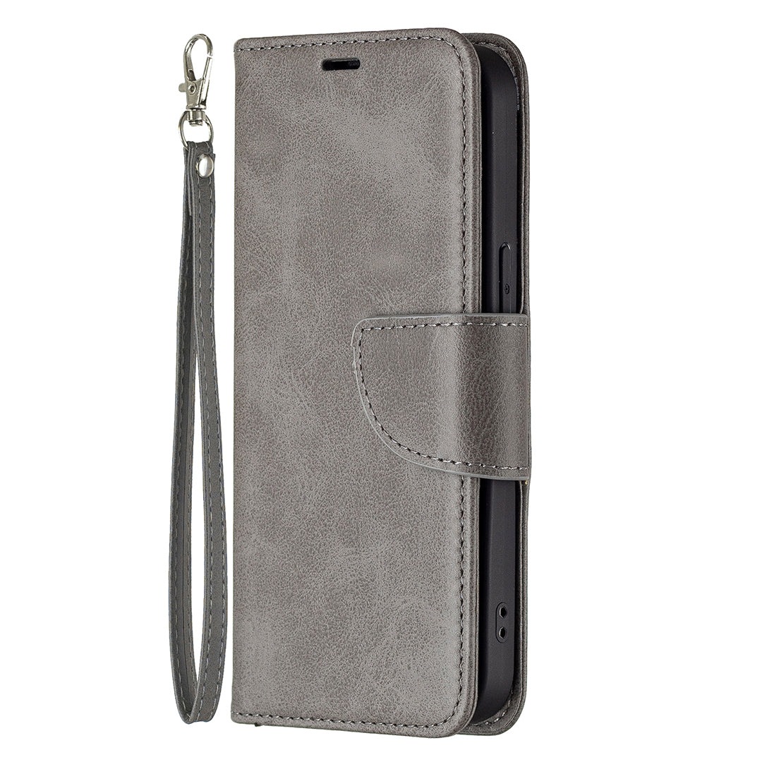 Solid Color PU Leather Wallet Cell Phone Case Shell with Stand for iPhone 13 Pro