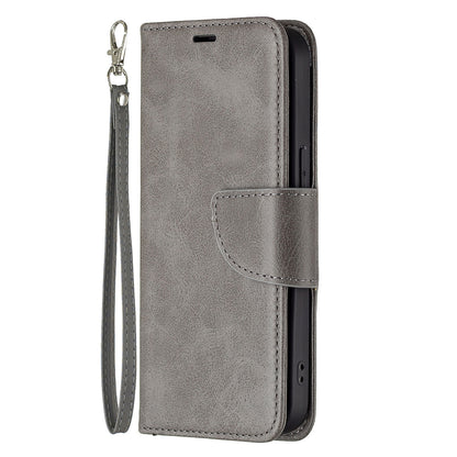 Solid Color PU Leather Wallet Cell Phone Case Shell with Stand for iPhone 13 Pro