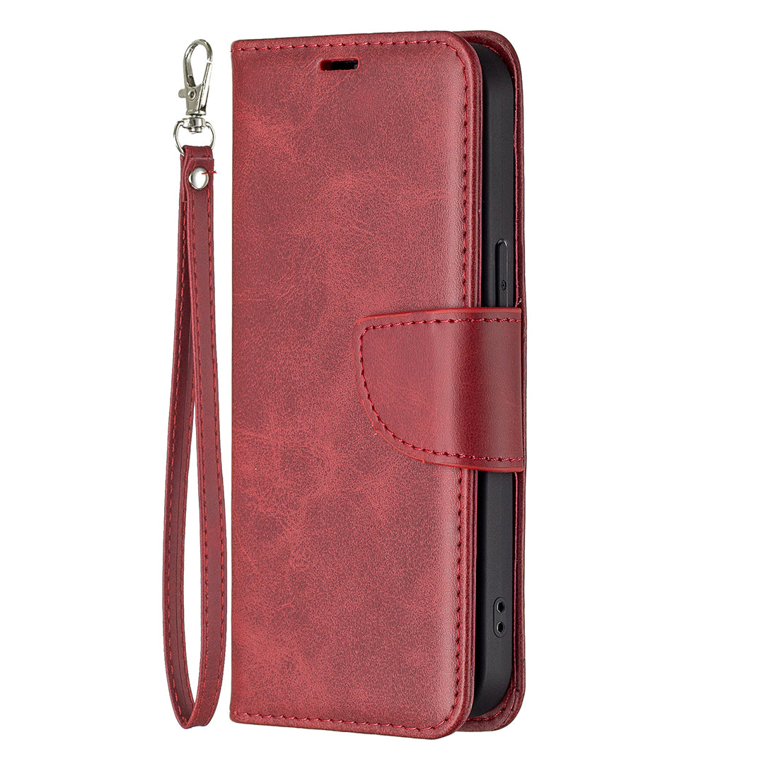 Solid Color PU Leather Wallet Cell Phone Case Shell with Stand for iPhone 13 Pro