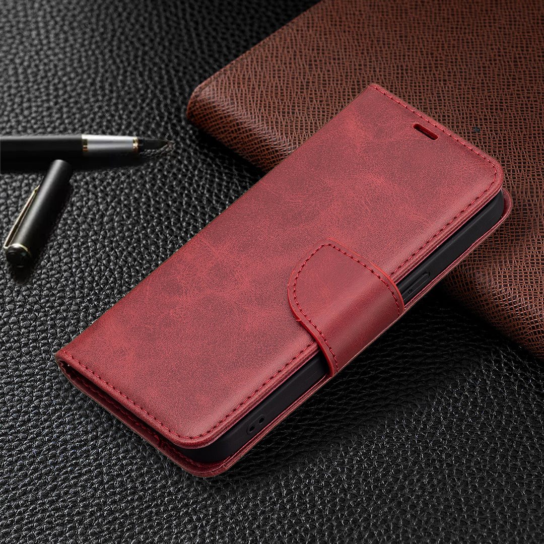Solid Color PU Leather Wallet Cell Phone Case Shell with Stand for iPhone 13 Pro