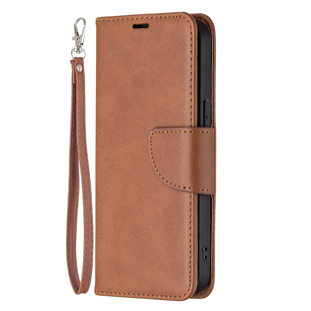 Solid Color PU Leather Wallet Cell Phone Case Shell with Stand for iPhone 13 Pro