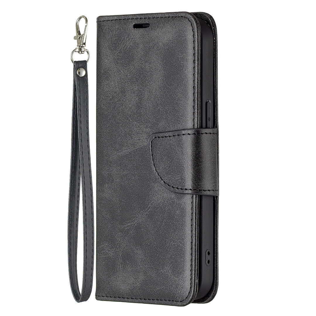 Solid Color PU Leather Wallet Cell Phone Case Shell with Stand for iPhone 13 Pro