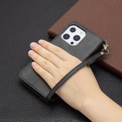Solid Color PU Leather Wallet Cell Phone Case Shell with Stand for iPhone 13 Pro