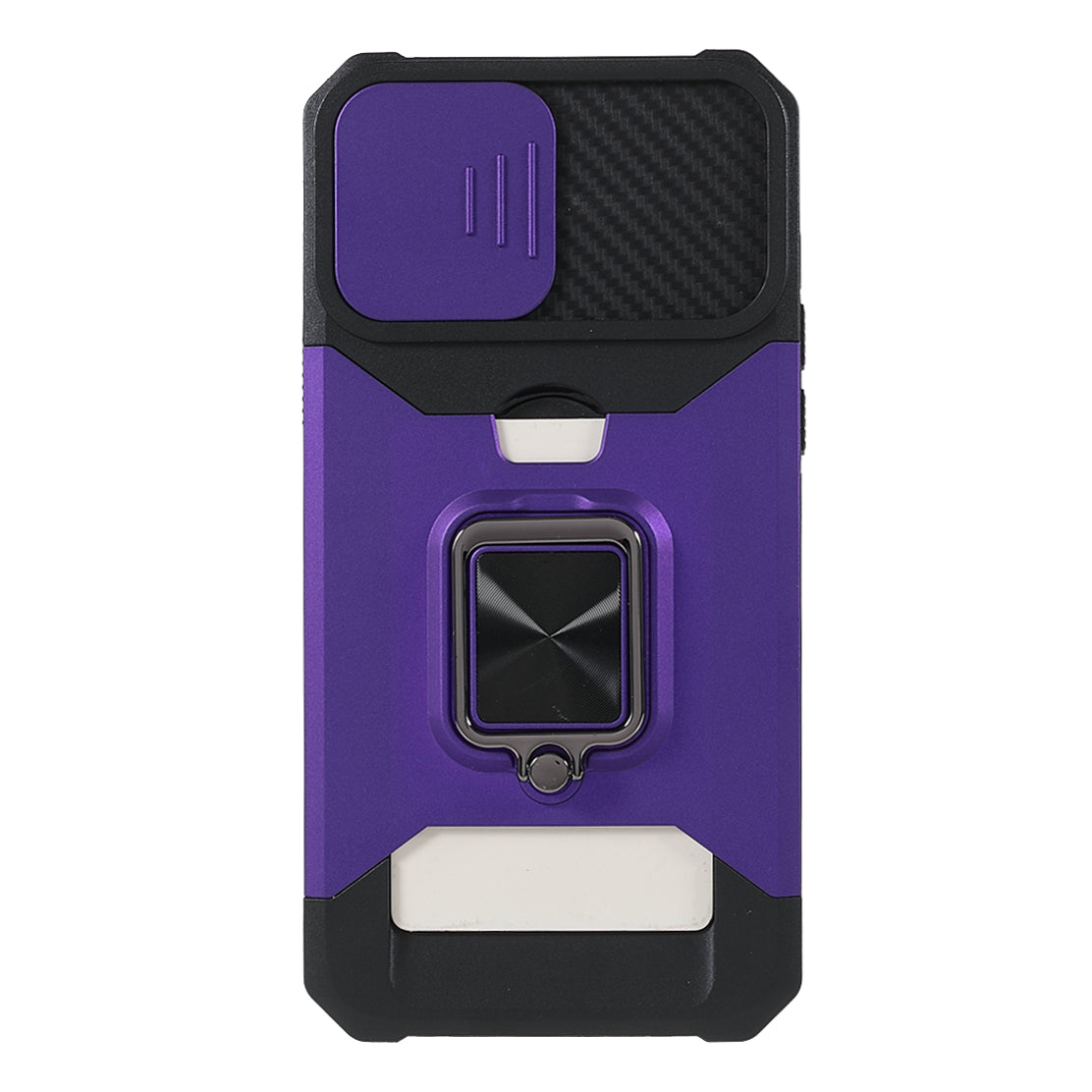 Card Holder Design Hybrid Phone Case Cover Shell with Magnetic Metal Sheet and Removable Lens Shield for iPhone 13 Pro Max 6.7 inch
