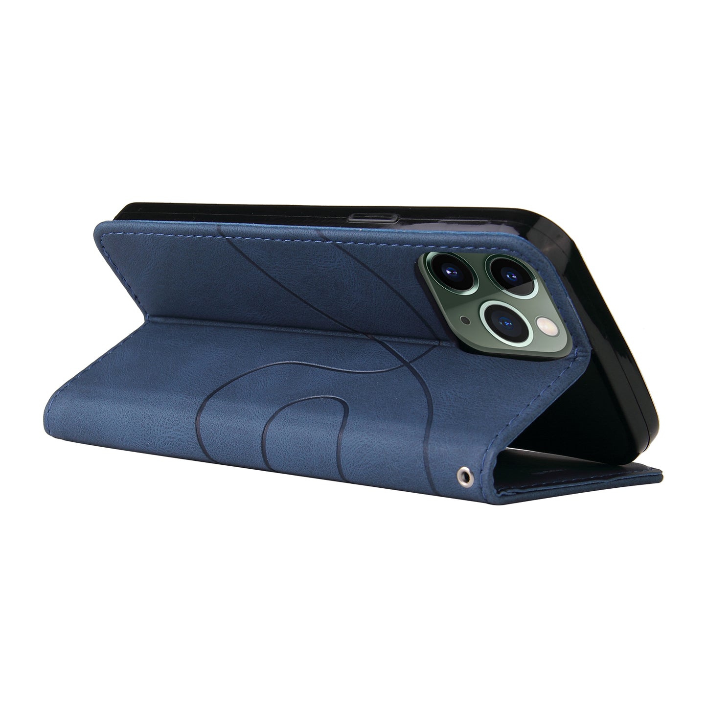 KT Leather Series-1 Bi-color Splicing Stand Wallet Design PU Leather Phone Case Cover with Strap for iPhone 13 Pro Max 6.7 inch