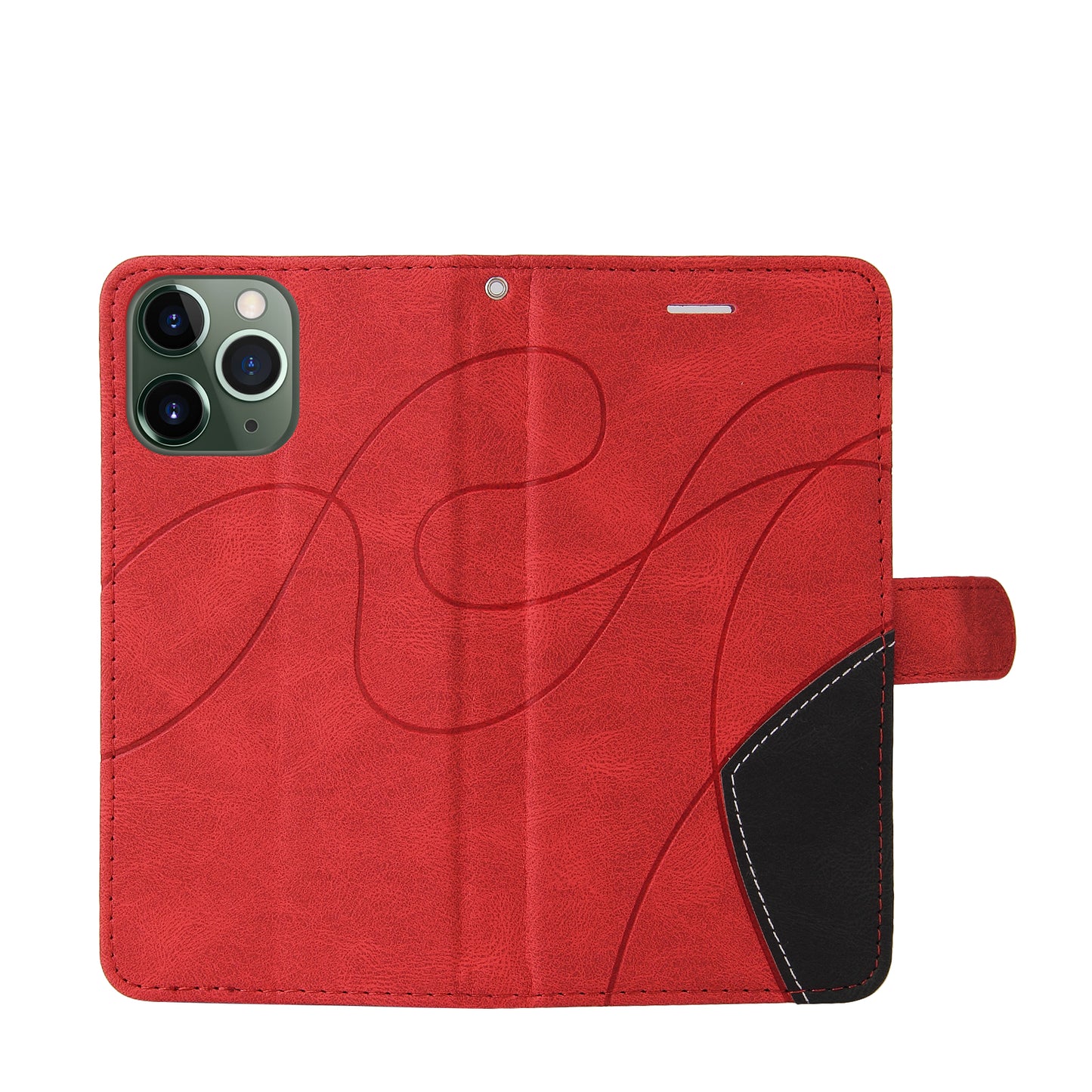 KT Leather Series-1 Bi-color Splicing Stand Wallet Design PU Leather Phone Case Cover with Strap for iPhone 13 Pro Max 6.7 inch