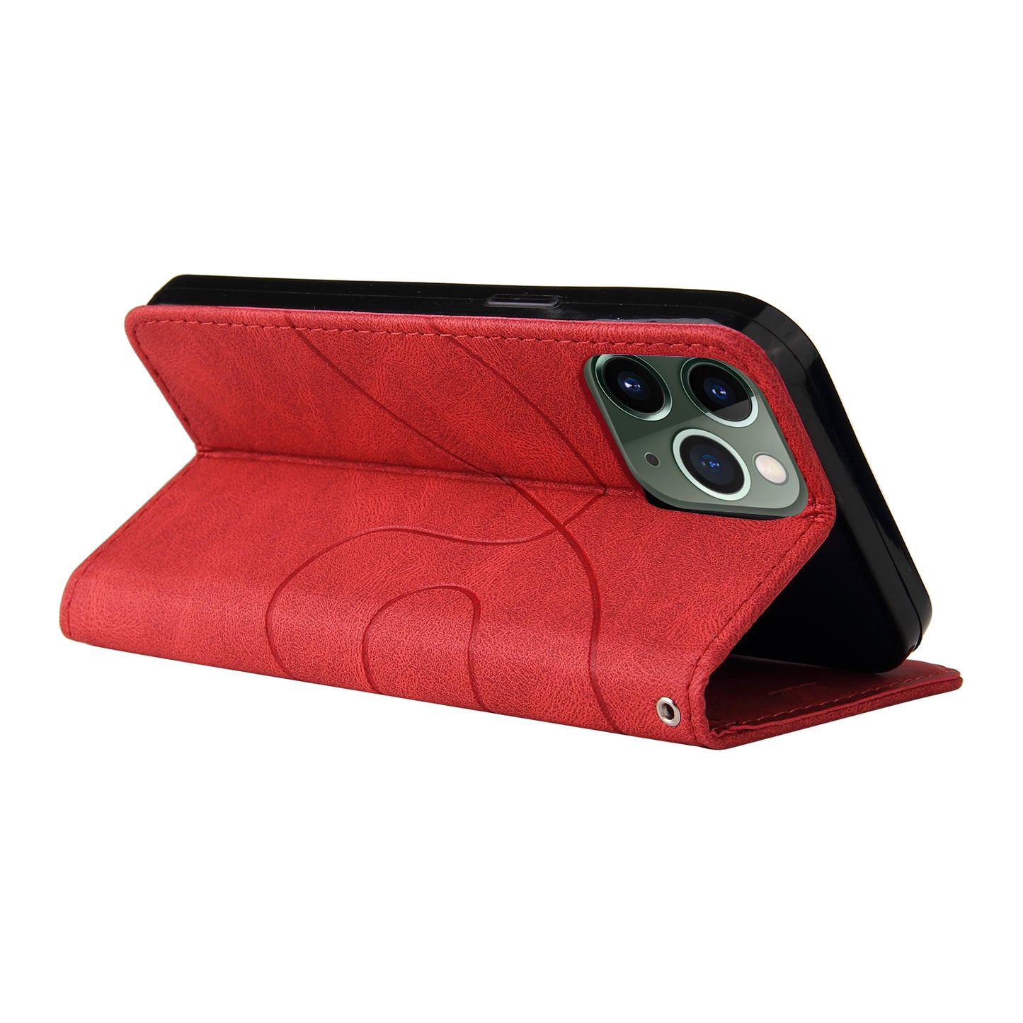 KT Leather Series-1 Bi-color Splicing Stand Wallet Design PU Leather Phone Case Cover with Strap for iPhone 13 Pro Max 6.7 inch