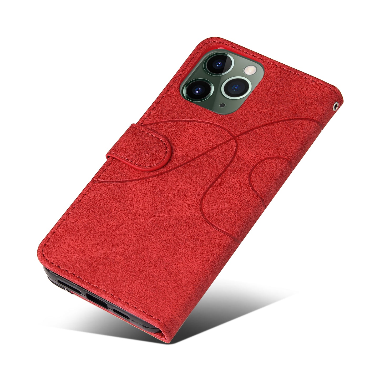 KT Leather Series-1 Bi-color Splicing Stand Wallet Design PU Leather Phone Case Cover with Strap for iPhone 13 Pro Max 6.7 inch