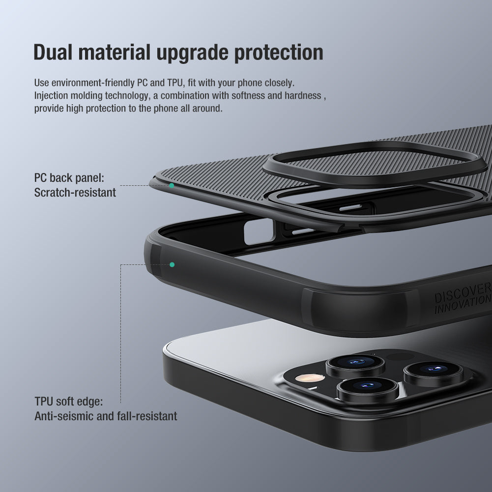 NILLKIN Frosted Shield Dual Layer High Impact Protective Hard Plastic + Soft TPU Tough Cover for iPhone 13 Pro 6.1 inch