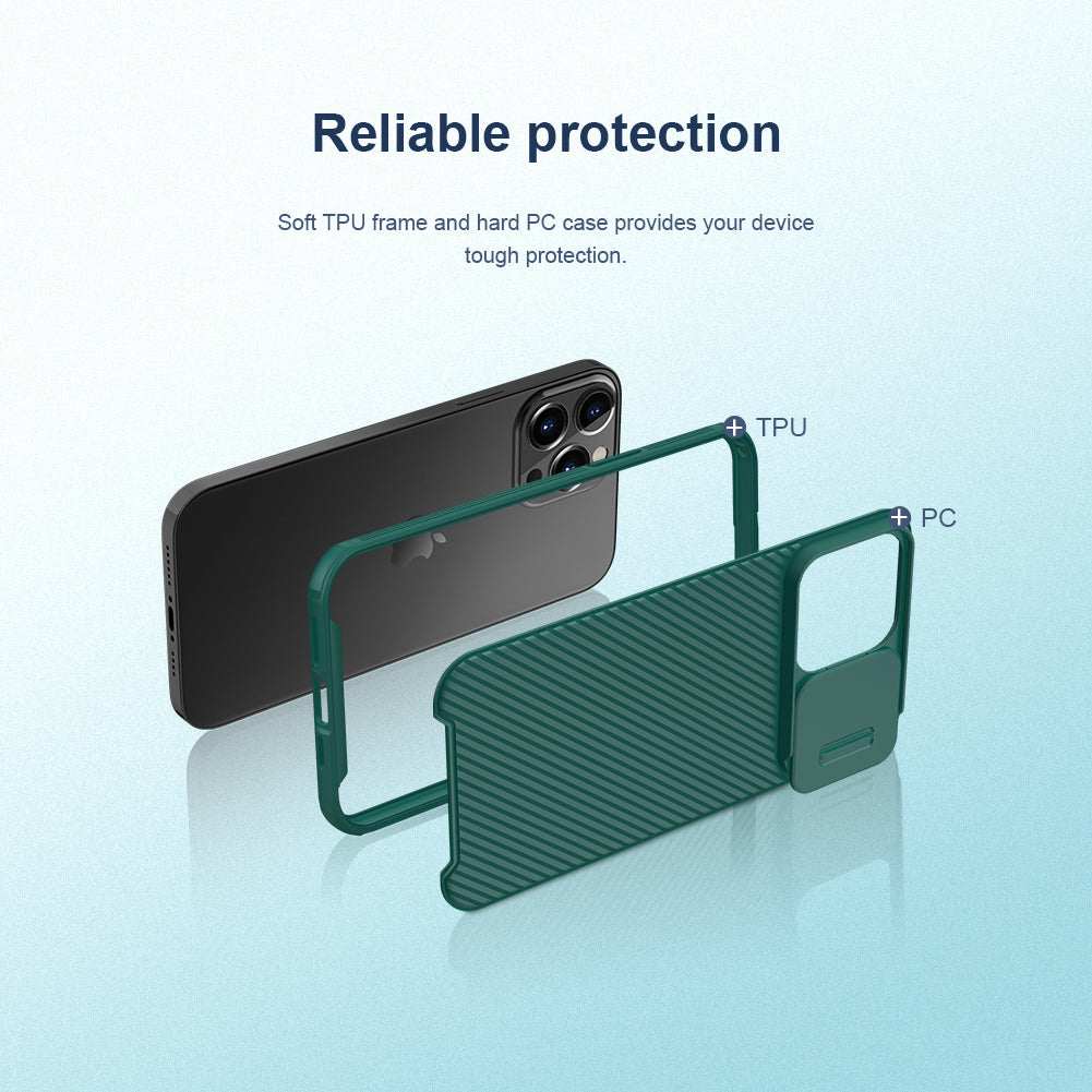 NILLKIN CamShield Pro Anti-Fingerprint Hybrid Phone Cover Phone Case with Camera Protection for iPhone 13 Pro 6.1 inch