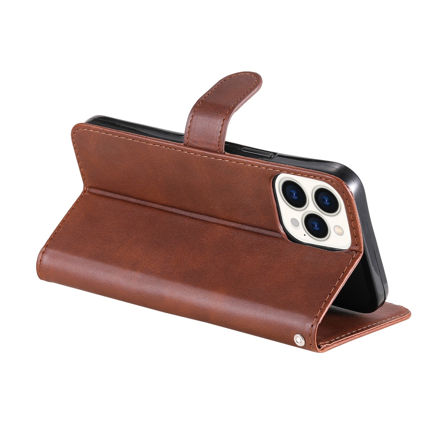 Anti-fall Zipper Pocket Leather Wallet Phone Case Shell for iPhone 13 Pro Max 6.7 inch