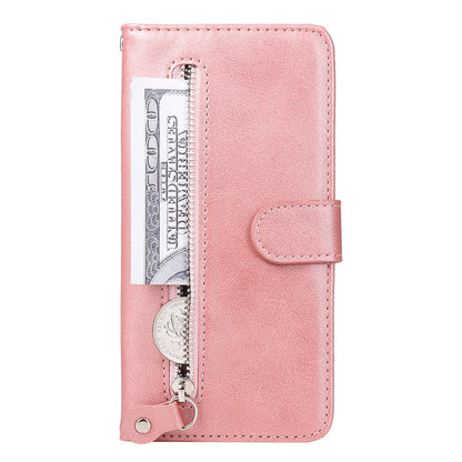 Scratch-proof Cover Zipper Pocket Leather Wallet Shell for iPhone 13 Pro 6.1 inch