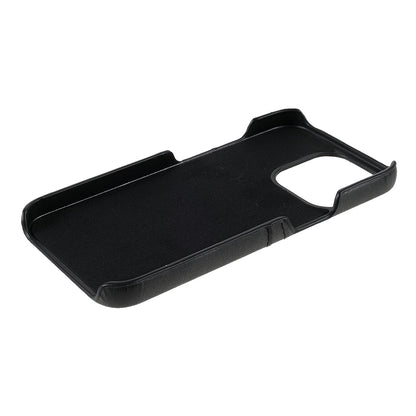 Double Card Slots PU Leather Coated PC Protective Back Shell for iPhone 13 Pro Max 6.7 inch