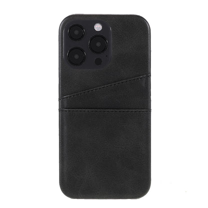 Full Protective Double Card Slots PU Leather Coated PC Cover Shell for iPhone 13 Pro 6.1 inch