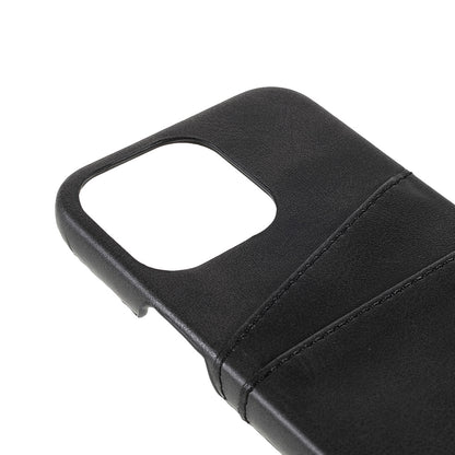 Full Protective Double Card Slots PU Leather Coated PC Cover Shell for iPhone 13 Pro 6.1 inch