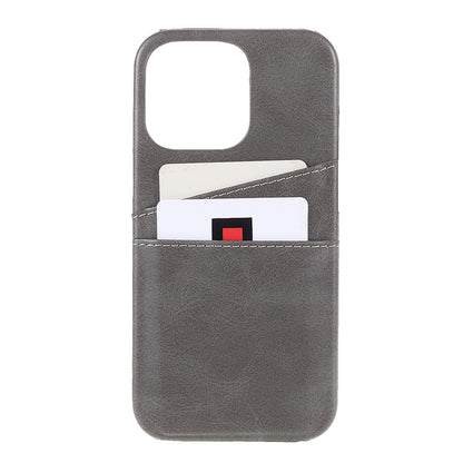 Full Protective Double Card Slots PU Leather Coated PC Cover Shell for iPhone 13 Pro 6.1 inch
