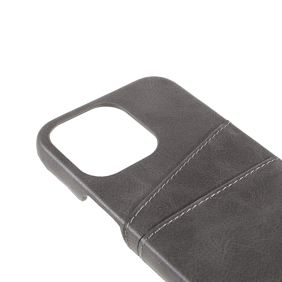 Full Protective Double Card Slots PU Leather Coated PC Cover Shell for iPhone 13 Pro 6.1 inch