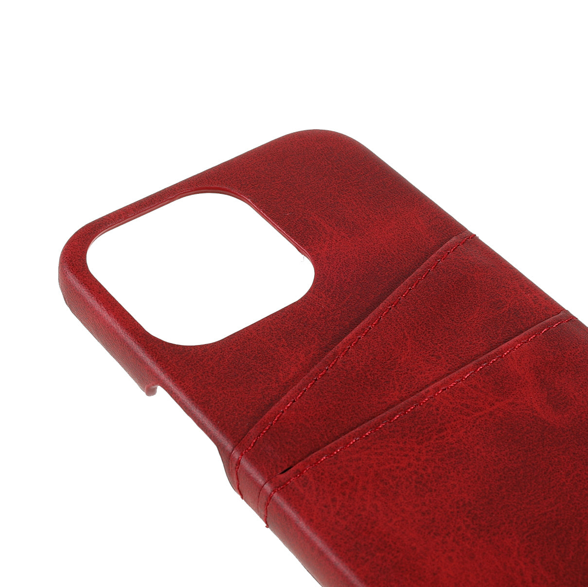 Full Protective Double Card Slots PU Leather Coated PC Cover Shell for iPhone 13 Pro 6.1 inch