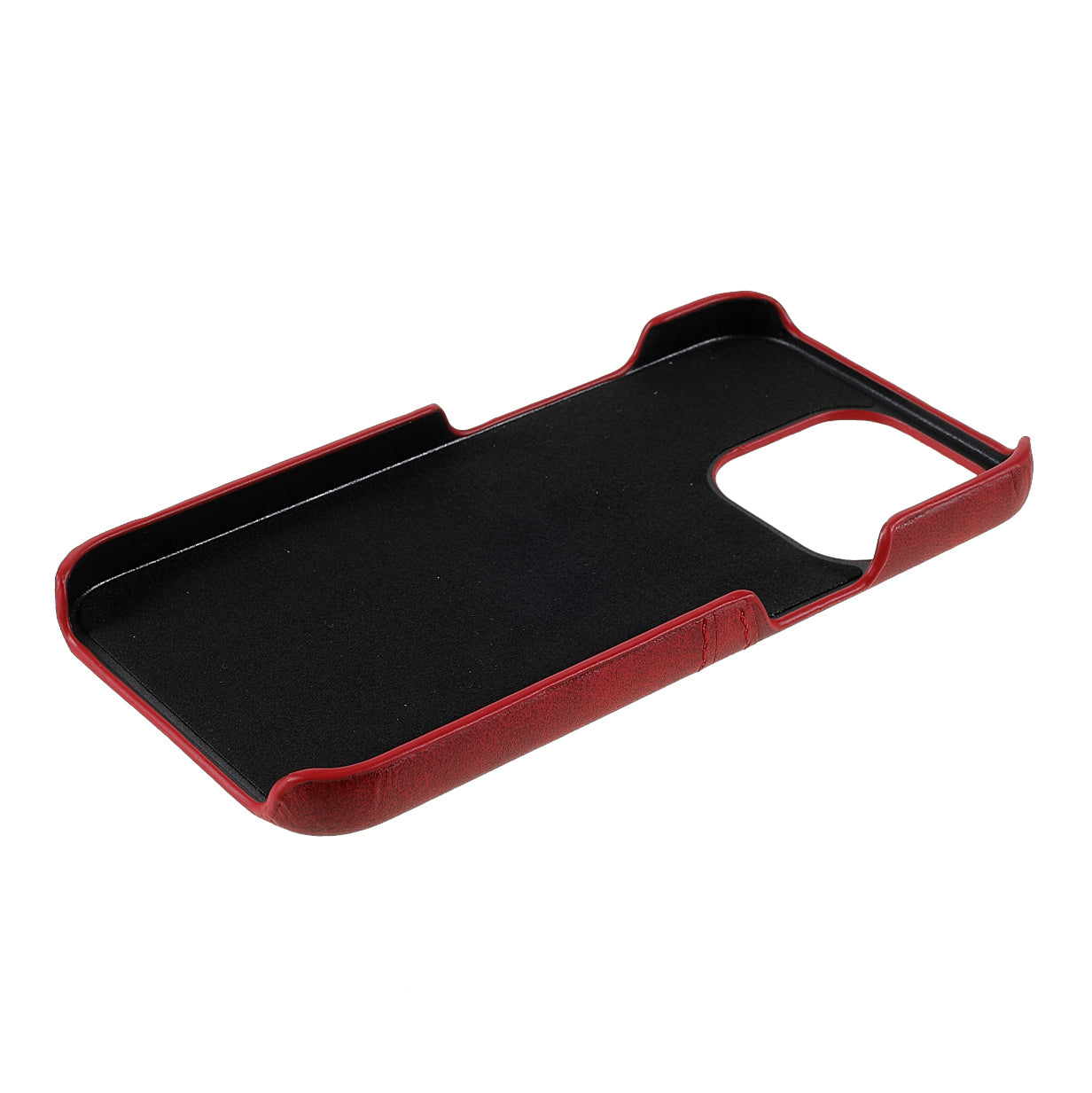 Full Protective Double Card Slots PU Leather Coated PC Cover Shell for iPhone 13 Pro 6.1 inch