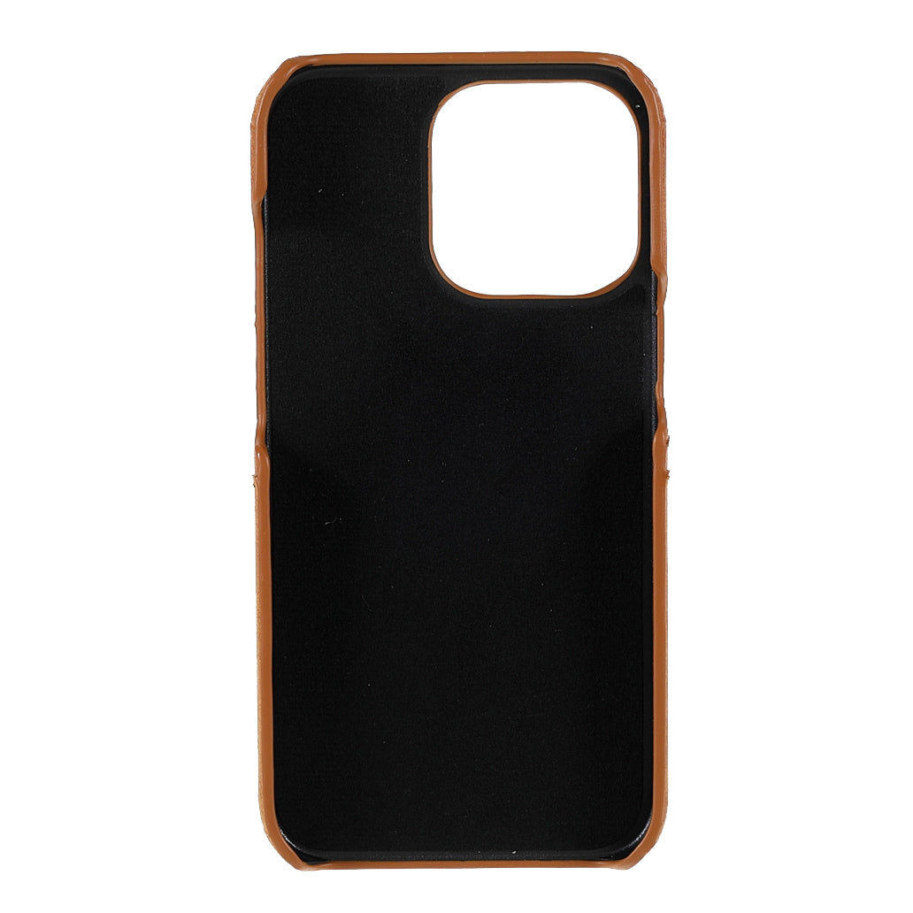 Full Protective Double Card Slots PU Leather Coated PC Cover Shell for iPhone 13 Pro 6.1 inch