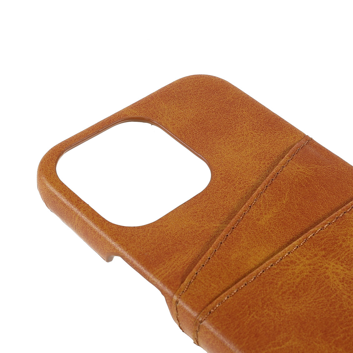 Full Protective Double Card Slots PU Leather Coated PC Cover Shell for iPhone 13 Pro 6.1 inch