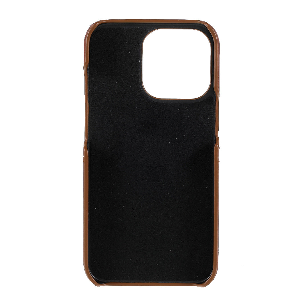 Full Protective Double Card Slots PU Leather Coated PC Cover Shell for iPhone 13 Pro 6.1 inch