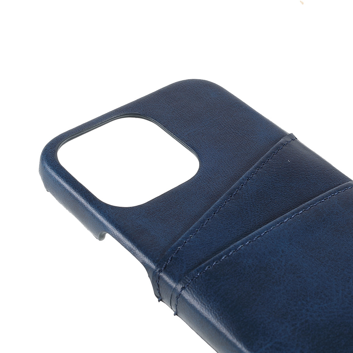 Full Protective Double Card Slots PU Leather Coated PC Cover Shell for iPhone 13 Pro 6.1 inch