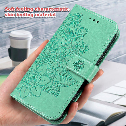 Adjustable Stand Design Flower Imprinting Wallet Leather Phone Protector Case with Strap for iPhone 13 Pro 6.1 inch