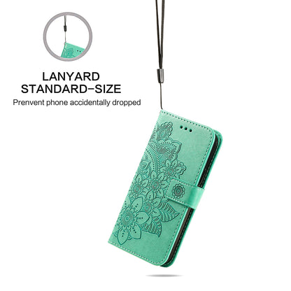 Adjustable Stand Design Flower Imprinting Wallet Leather Phone Protector Case with Strap for iPhone 13 Pro 6.1 inch