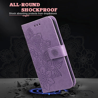 Adjustable Stand Design Flower Imprinting Wallet Leather Phone Protector Case with Strap for iPhone 13 Pro 6.1 inch