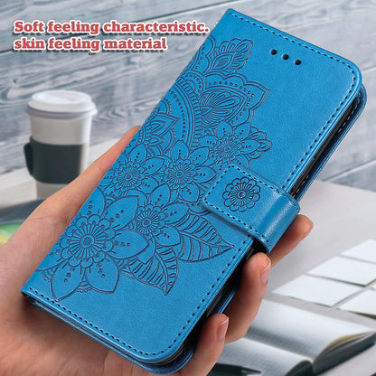 Adjustable Stand Design Flower Imprinting Wallet Leather Phone Protector Case with Strap for iPhone 13 Pro 6.1 inch