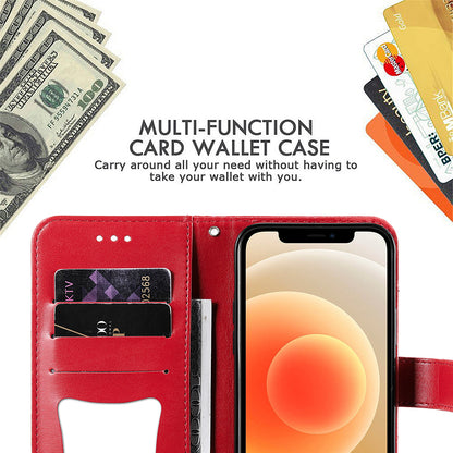 Adjustable Stand Design Flower Imprinting Wallet Leather Phone Protector Case with Strap for iPhone 13 Pro 6.1 inch