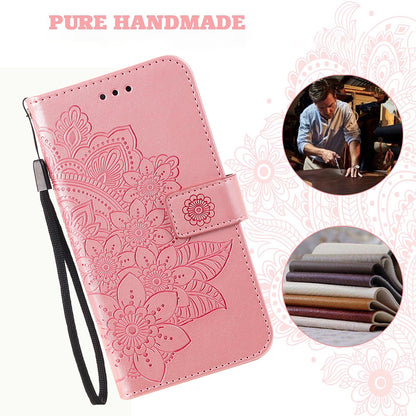Adjustable Stand Design Flower Imprinting Wallet Leather Phone Protector Case with Strap for iPhone 13 Pro 6.1 inch