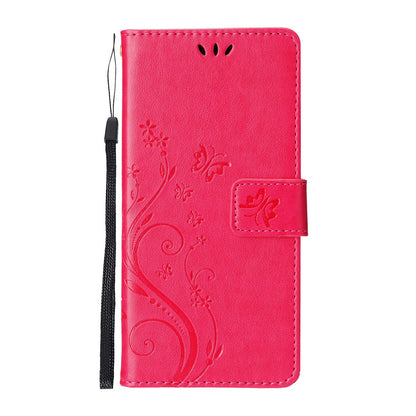 Butterflies Pattern Imprinting Leather Case Wallet Stand Cover with Wrist Strap for iPhone 13 Pro Max 6.7 inch