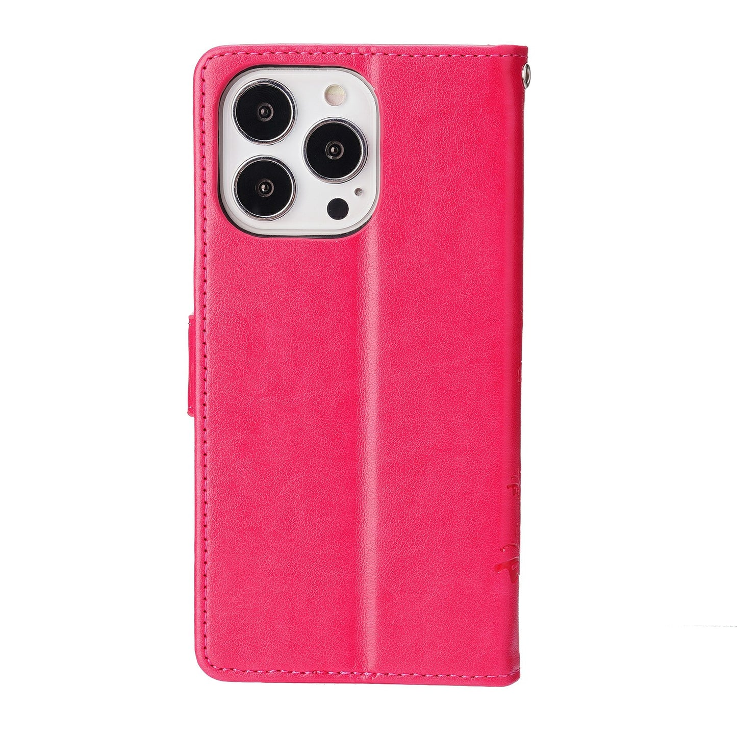 Butterflies Pattern Imprinting Leather Case Wallet Stand Cover with Wrist Strap for iPhone 13 Pro Max 6.7 inch