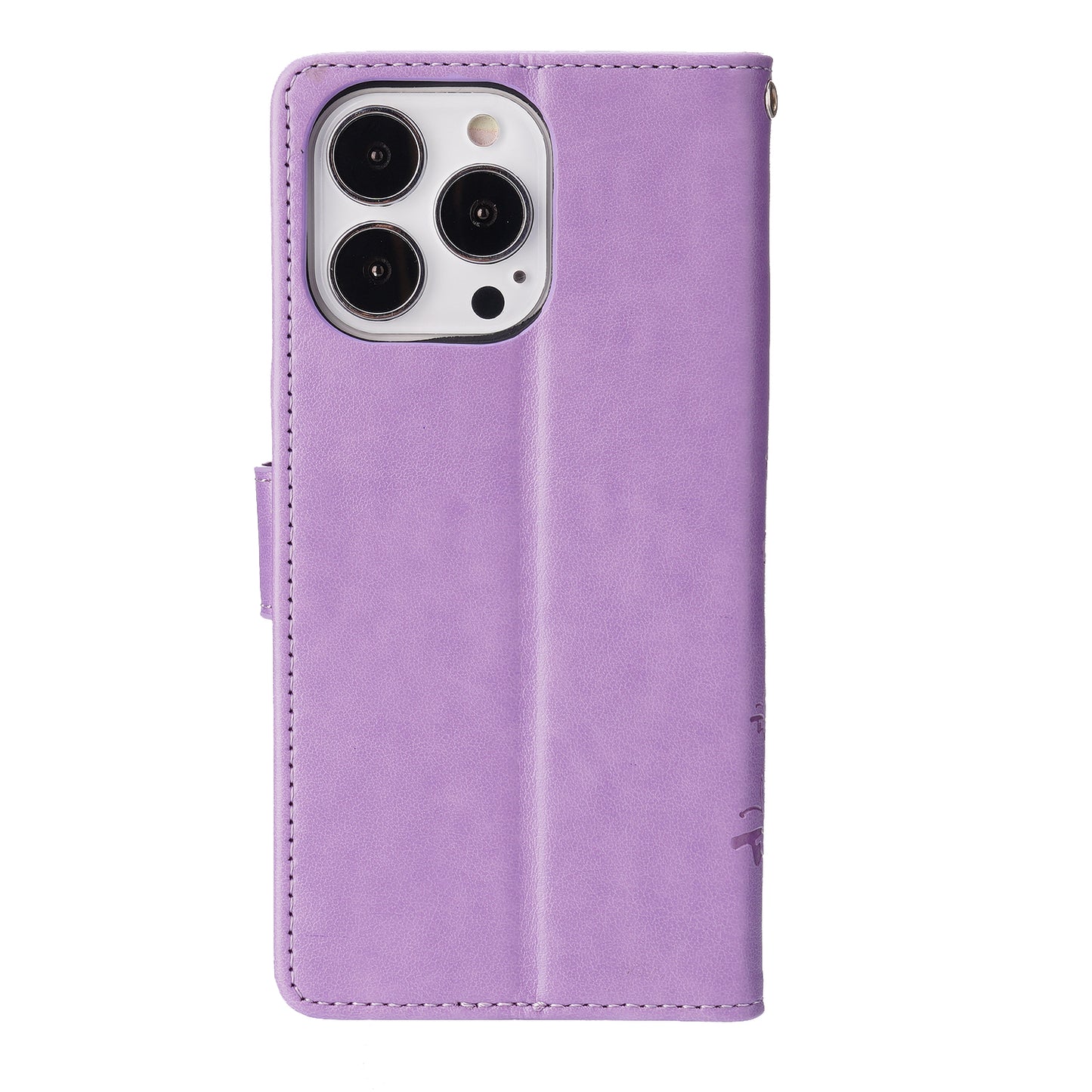 Butterflies Pattern Imprinting Leather Case Wallet Stand Cover with Wrist Strap for iPhone 13 Pro Max 6.7 inch