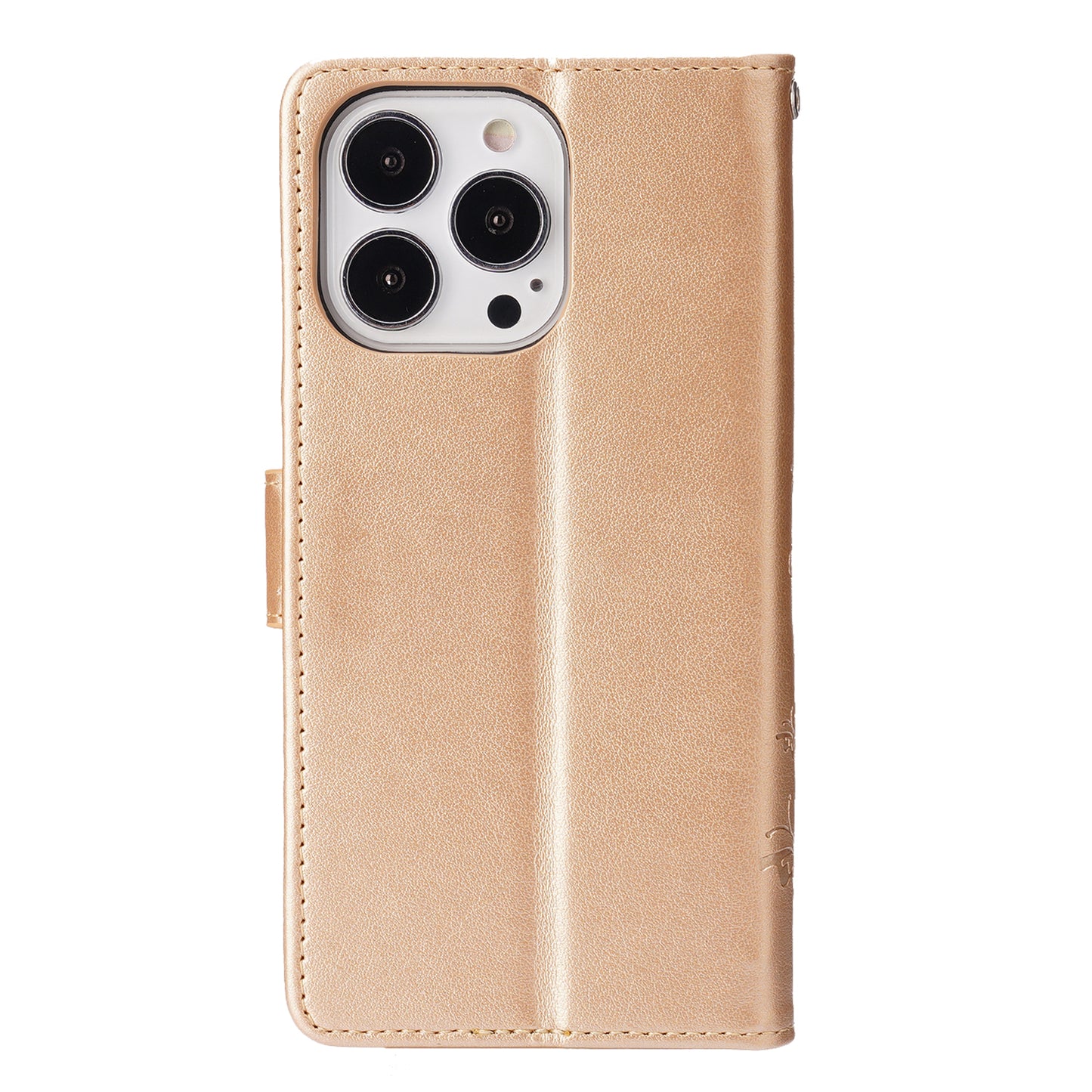 Well-protected PU Leather Butterflies Pattern Imprint Wallet Card Slots Phone Stand Case for iPhone 13 Pro 6.1 inch