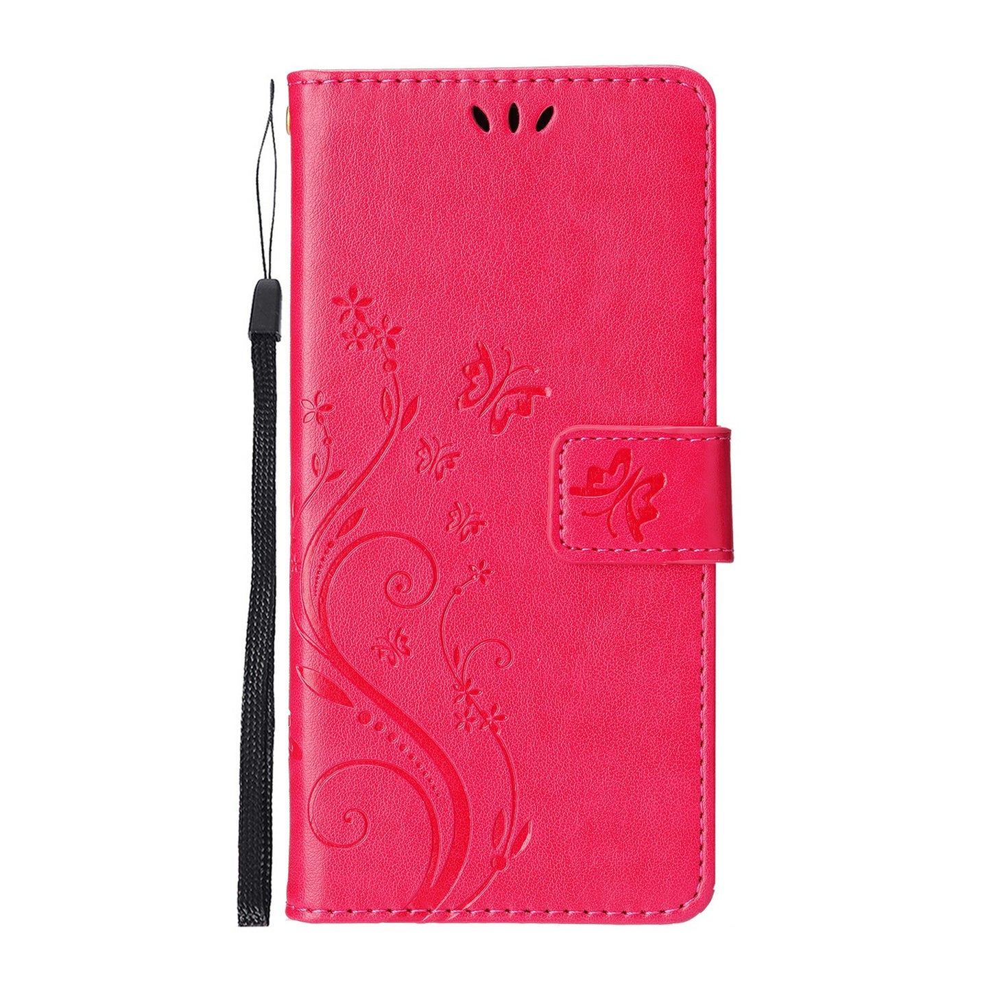 Well-protected PU Leather Butterflies Pattern Imprint Wallet Card Slots Phone Stand Case for iPhone 13 Pro 6.1 inch