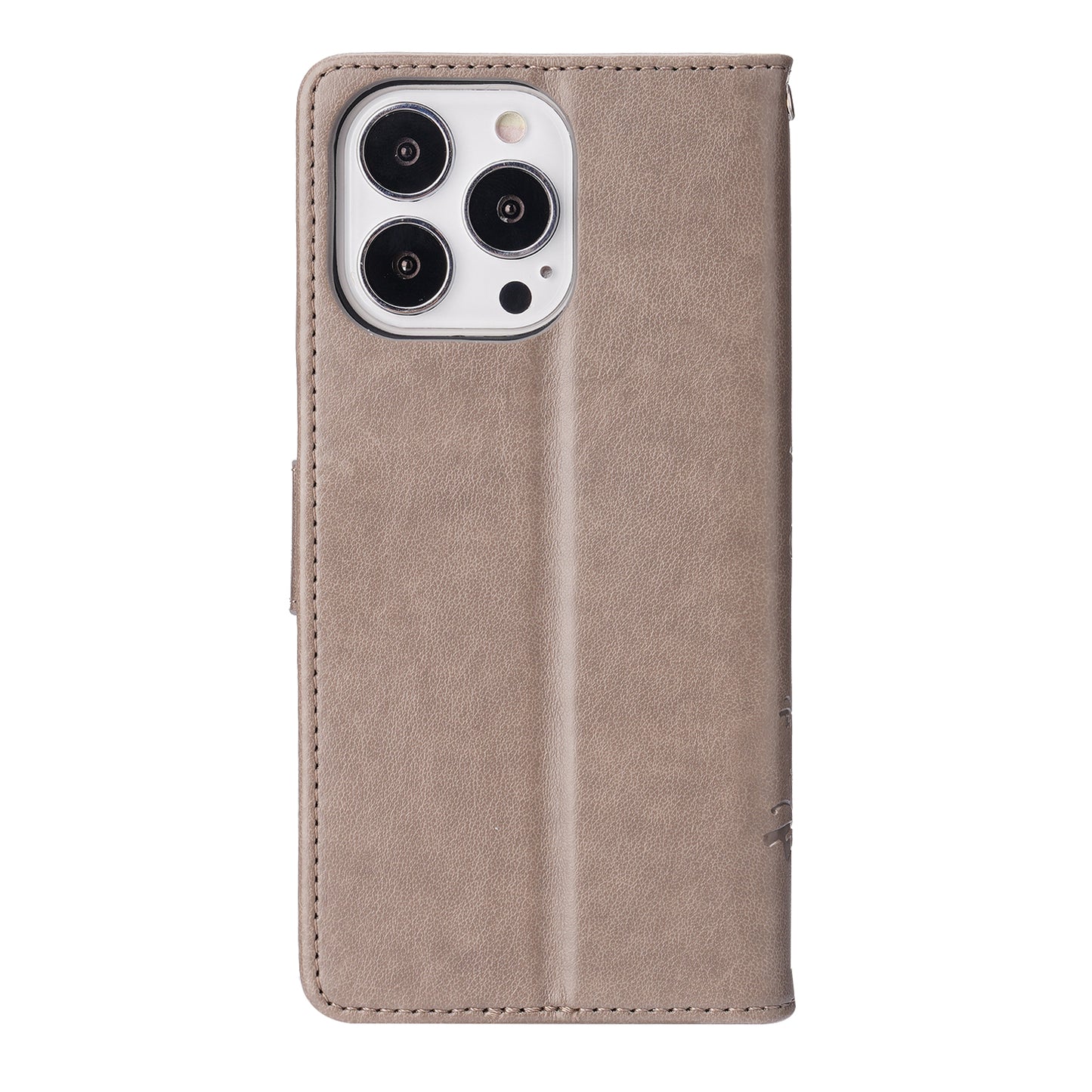 Well-protected PU Leather Butterflies Pattern Imprint Wallet Card Slots Phone Stand Case for iPhone 13 Pro 6.1 inch