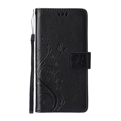 Well-protected PU Leather Butterflies Pattern Imprint Wallet Card Slots Phone Stand Case for iPhone 13 Pro 6.1 inch
