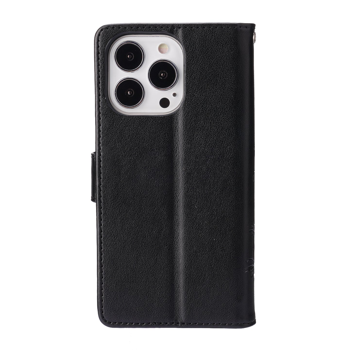 Well-protected PU Leather Butterflies Pattern Imprint Wallet Card Slots Phone Stand Case for iPhone 13 Pro 6.1 inch