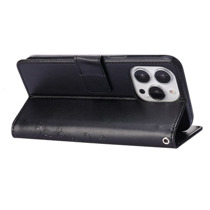 Well-protected PU Leather Butterflies Pattern Imprint Wallet Card Slots Phone Stand Case for iPhone 13 Pro 6.1 inch
