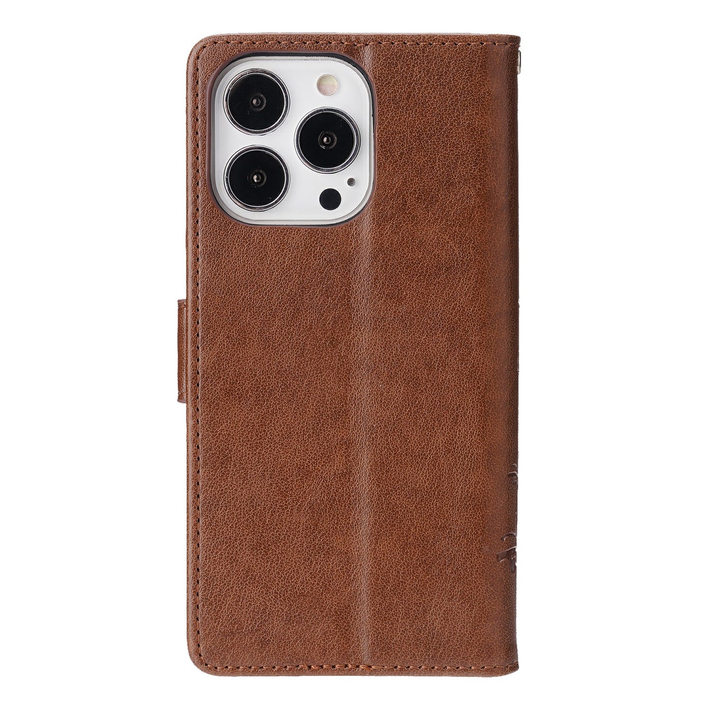 Well-protected PU Leather Butterflies Pattern Imprint Wallet Card Slots Phone Stand Case for iPhone 13 Pro 6.1 inch