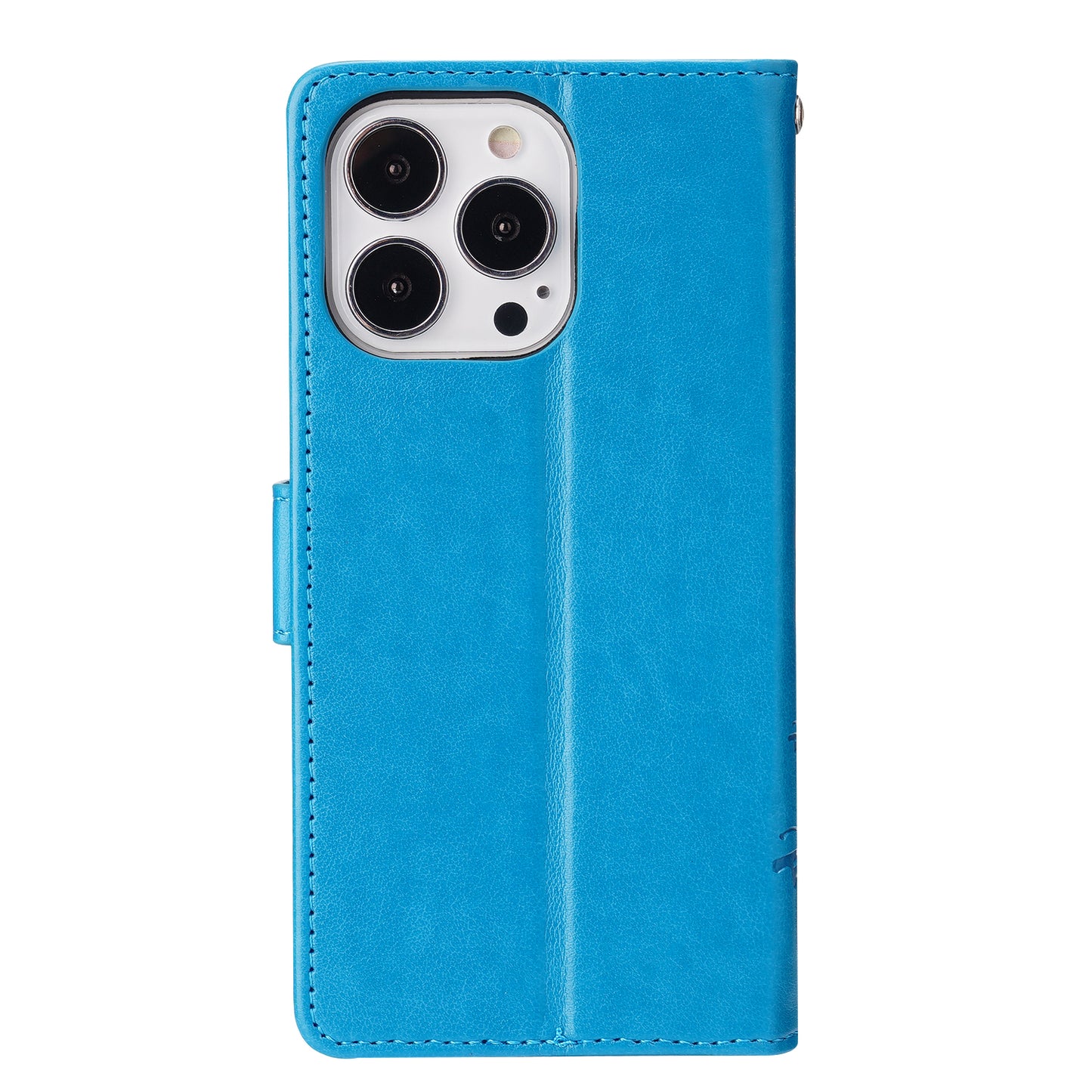 Well-protected PU Leather Butterflies Pattern Imprint Wallet Card Slots Phone Stand Case for iPhone 13 Pro 6.1 inch