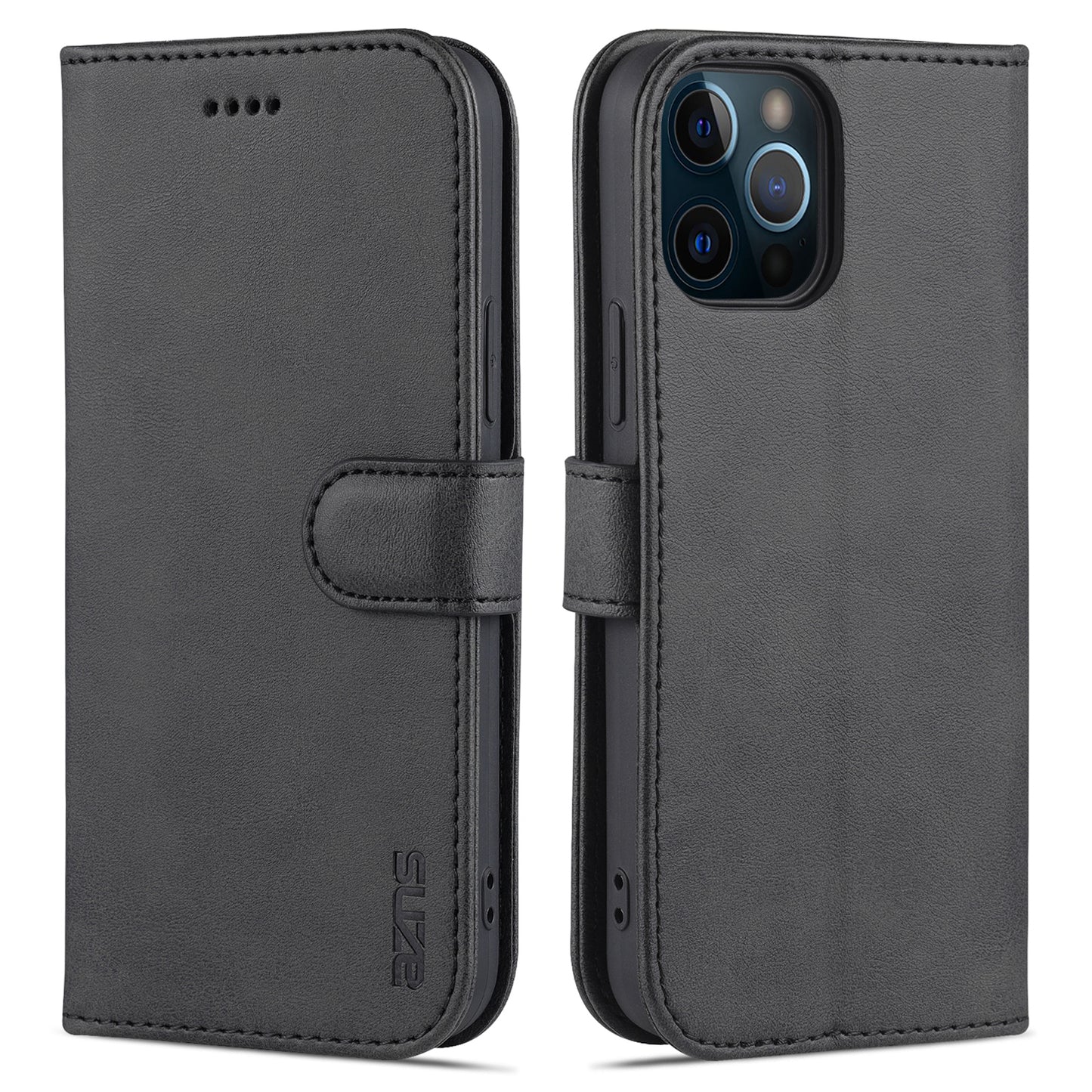 AZNS Leather Folio Flip Wallet Stand Design Perfect Protection Phone Shell for iPhone 13 Pro Max 6.7 inch